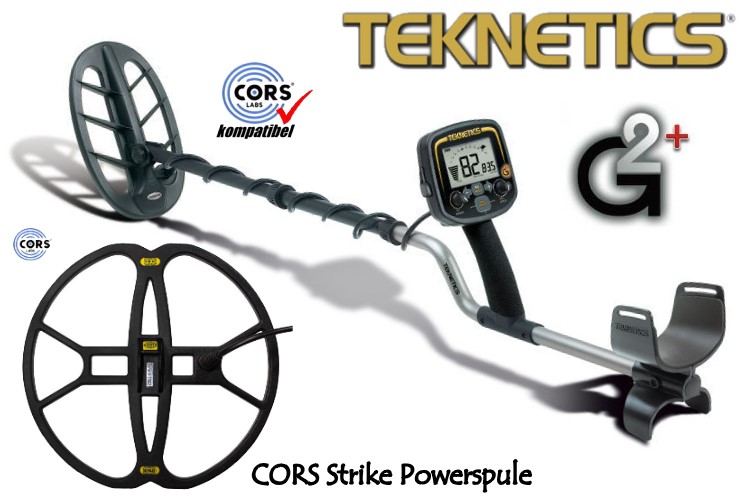 Metalldetektor Teknetics G2 plus & CORS Strike Hochleistungsspule (Tiefenortungspaket)
